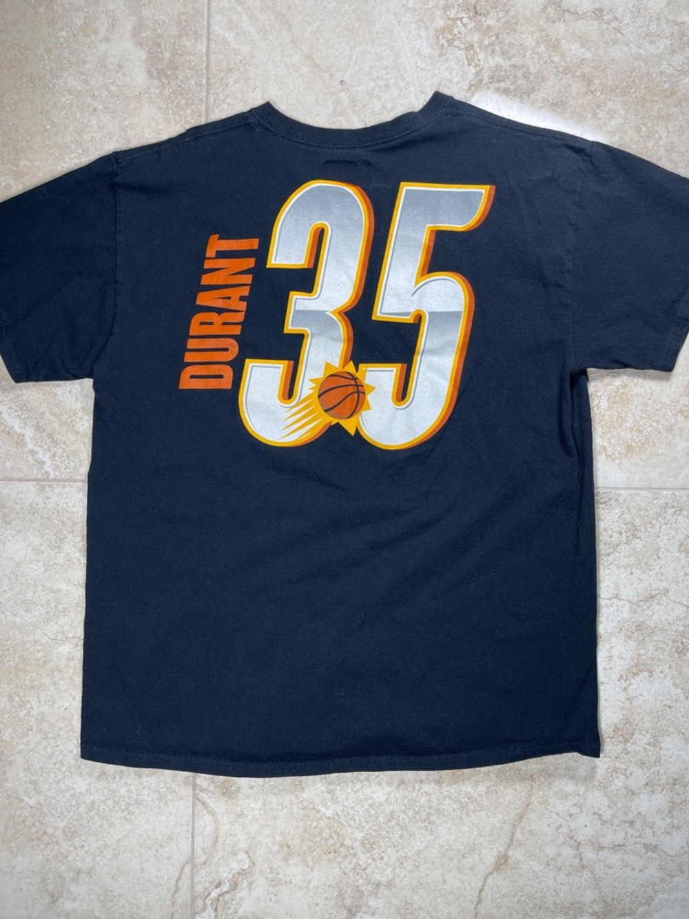 NBA Phoenix Suns Kevin Durant #35 Tee in Black and Orange